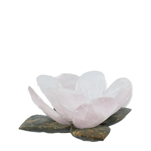 Bougeoir en Quartz Fleur — Décoration Spirituelle & Énergie Purifiante