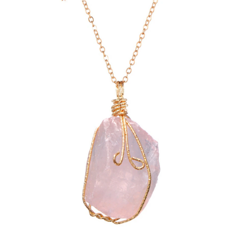 Collier Pendentif en Pierre Naturelle — Cristal de Guérison & Chakras
