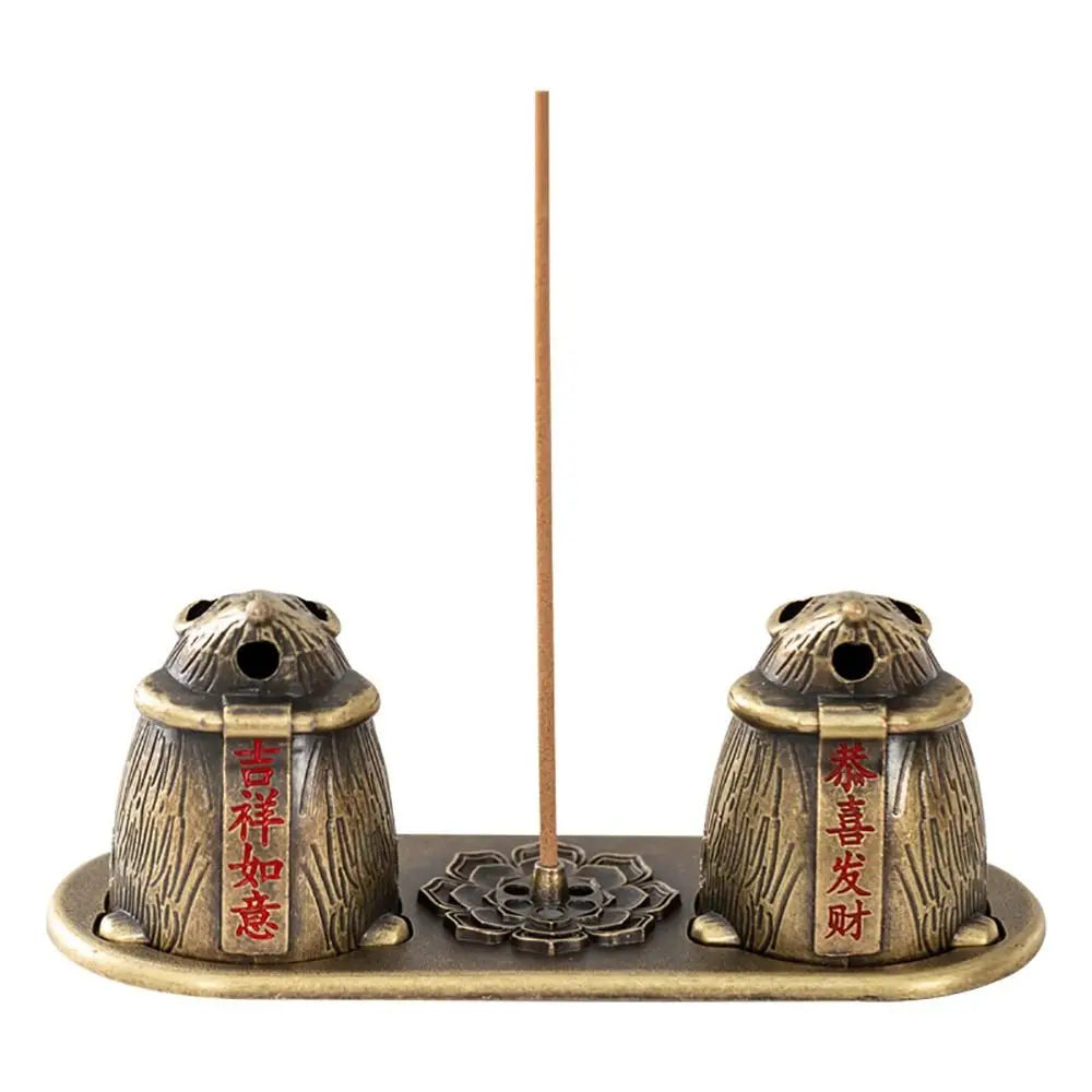 New Chinese Style Incense Burner Zinc Alloy Vertical Indoor Aromatherapy Good Symbolism Accessories Incense Burning Gifts