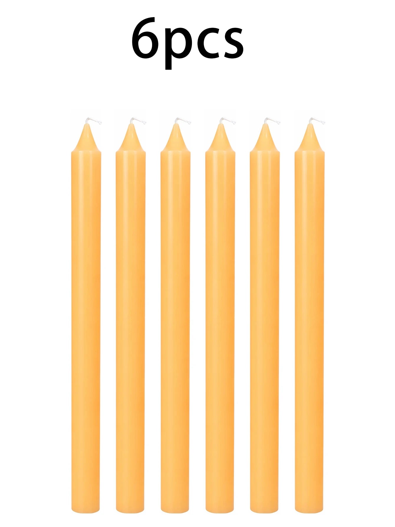 Yellow Long Scented Candle Set, No Black Smoke, Made of Soy Wax, Can Burn for 5 Hours, Suitable for Wedding and Home Decoration