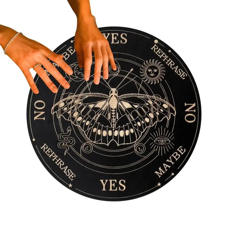 1pcs Wooden Pendulum Board Star Pendulum Board Dowsing Divination Board Energy Carven Plate Healing Meditation Board Ornament