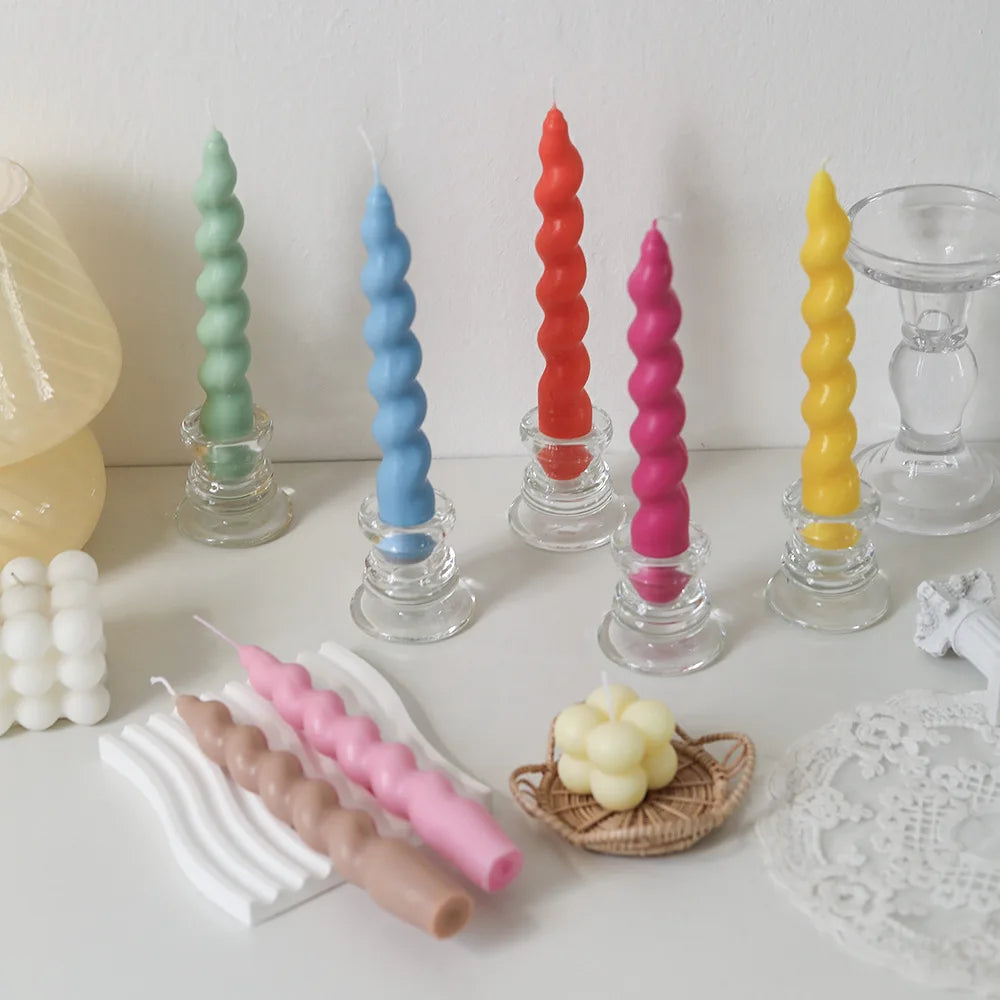 Classical Long Spiral Pillar Candles Long Burning Candles Valentines Candles Home Decor Gift