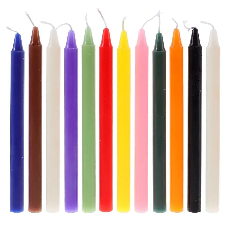 12pcs Taper Candles Household Colored Unscented Dinner Candles For Wedding Long-stem 16cm
