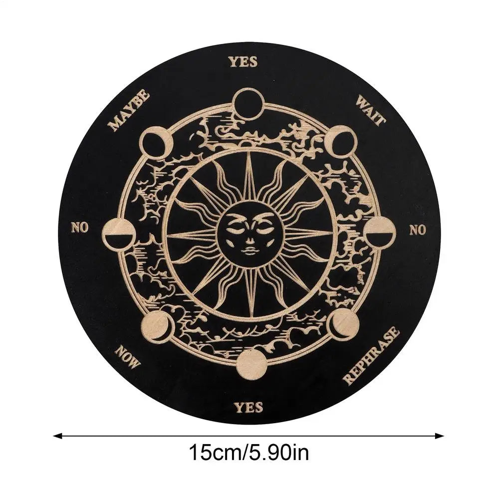 1pcs Wooden Pendulum Board Star Pendulum Board Dowsing Divination Board Energy Carven Plate Healing Meditation Board Ornament
