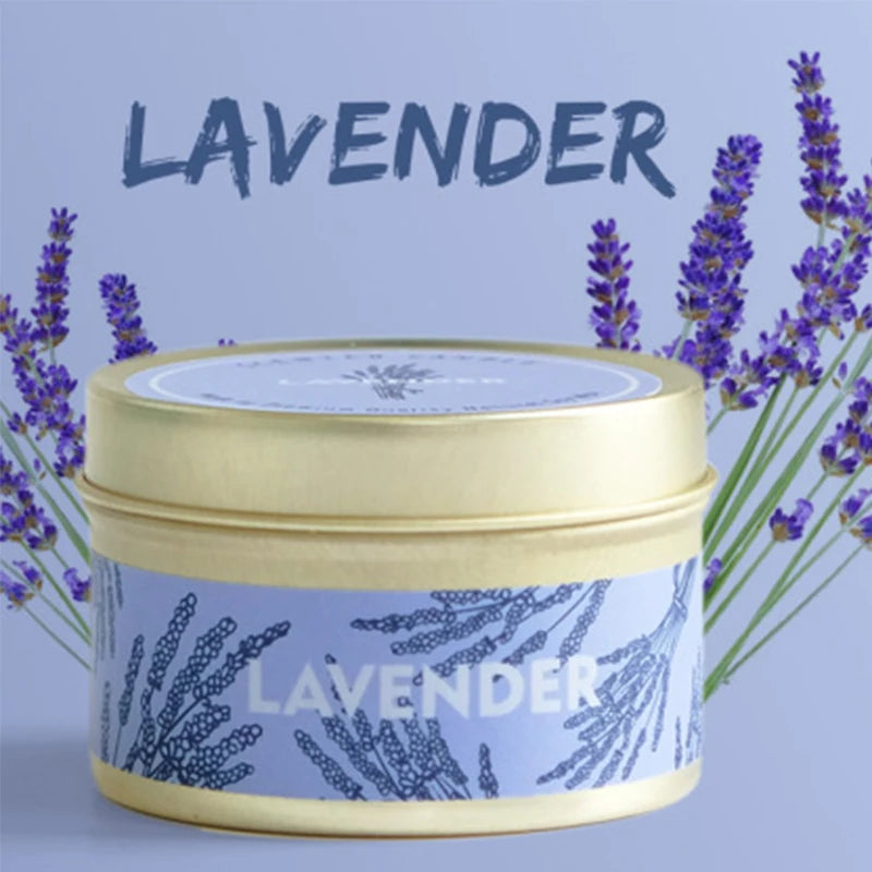 Smokeless Scented Aromatic Candles Creative Travel Tin Natural Soy Wax Scented Candles Wedding Decorative Candle Guest Gifts Box