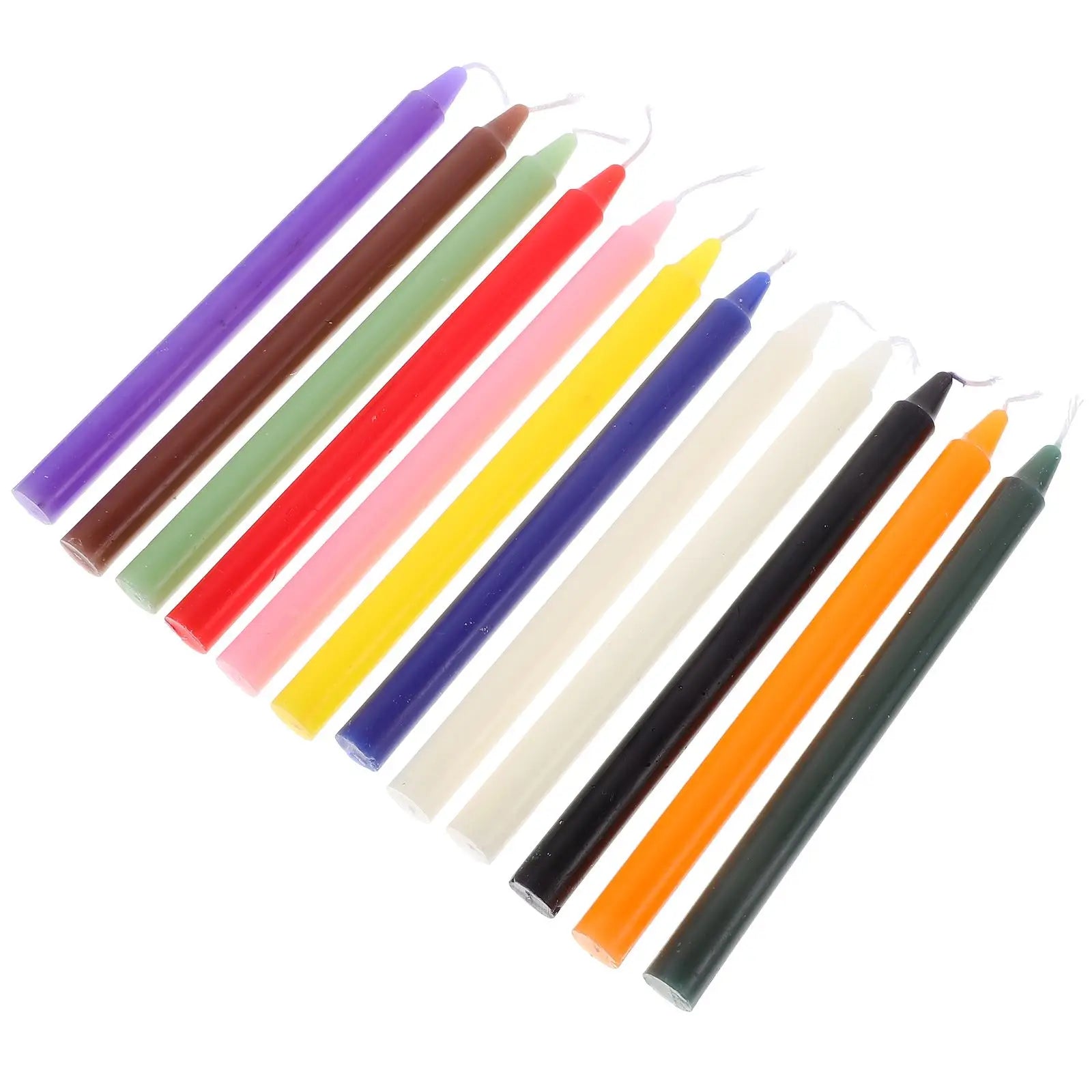 12Pcs Colored Colored Candles Candles Long Taper Candles Paraffin Candles Home Decor Party Candles Holiday Candles Candles