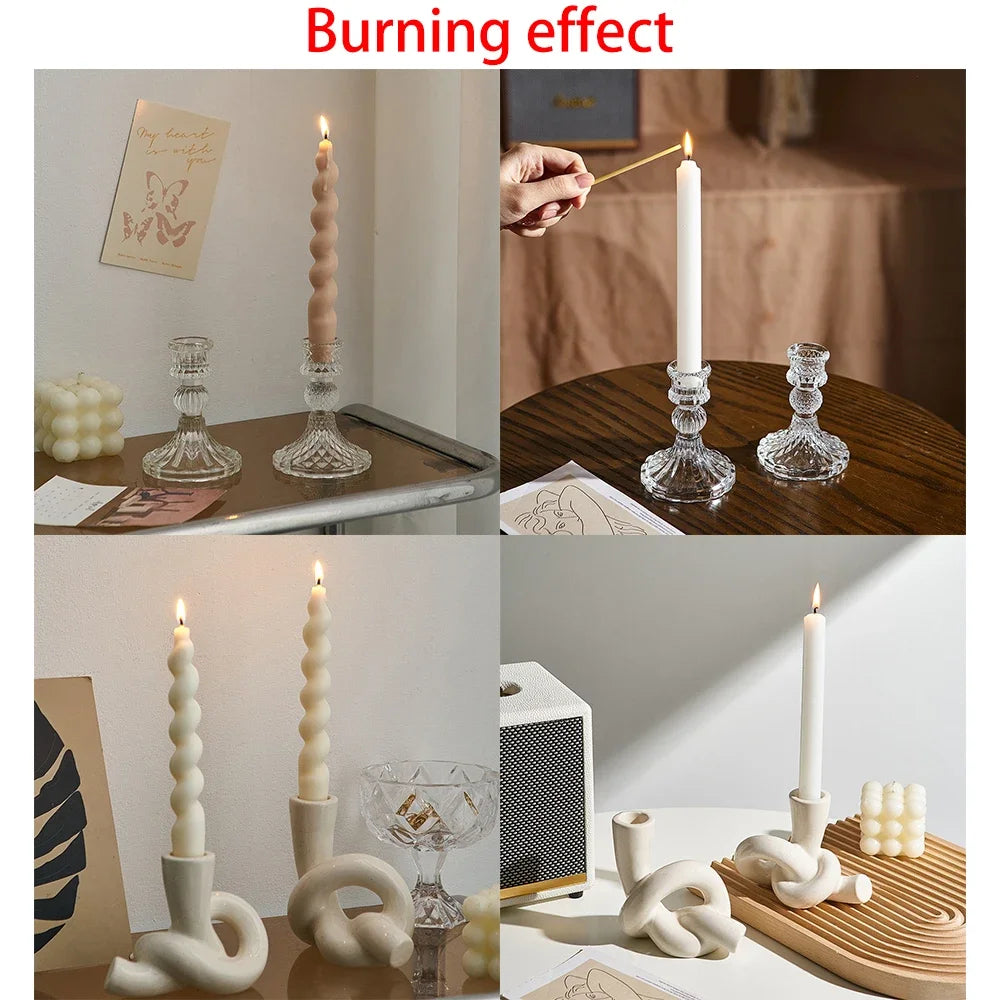 Classical Long Spiral Pillar Candles Long Burning Candles Valentines Candles Home Decor Gift
