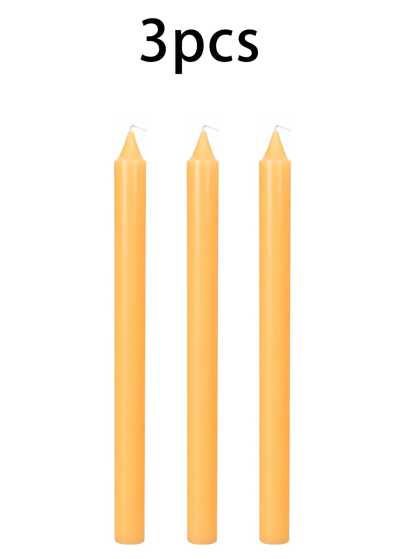 Yellow Long Scented Candle Set, No Black Smoke, Made of Soy Wax, Can Burn for 5 Hours, Suitable for Wedding and Home Decoration