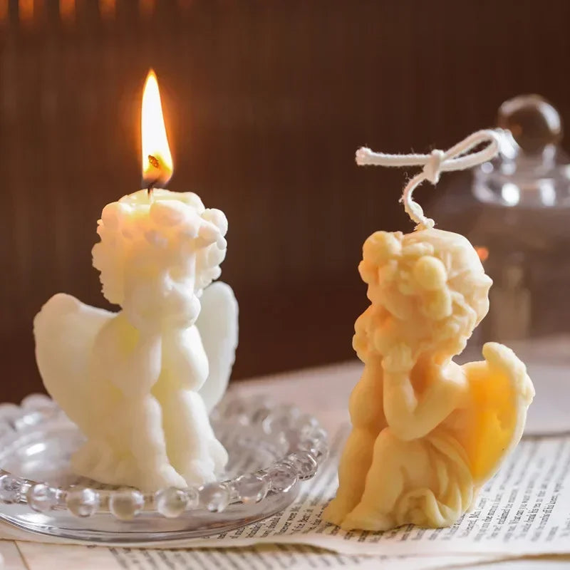 Cute Candles Cupid Angel Scented Candles Ins Small Art Decorative Aromatic Candles Home Fragrant Decoration Posing Props