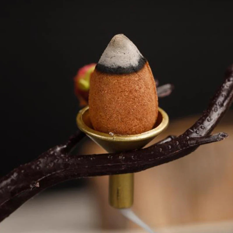 10pcs Mini Incent Stand Storage Metal Holder Burner Cone Coil Backflow Holders Stick Catcher Ash Waterfall Censer Filter