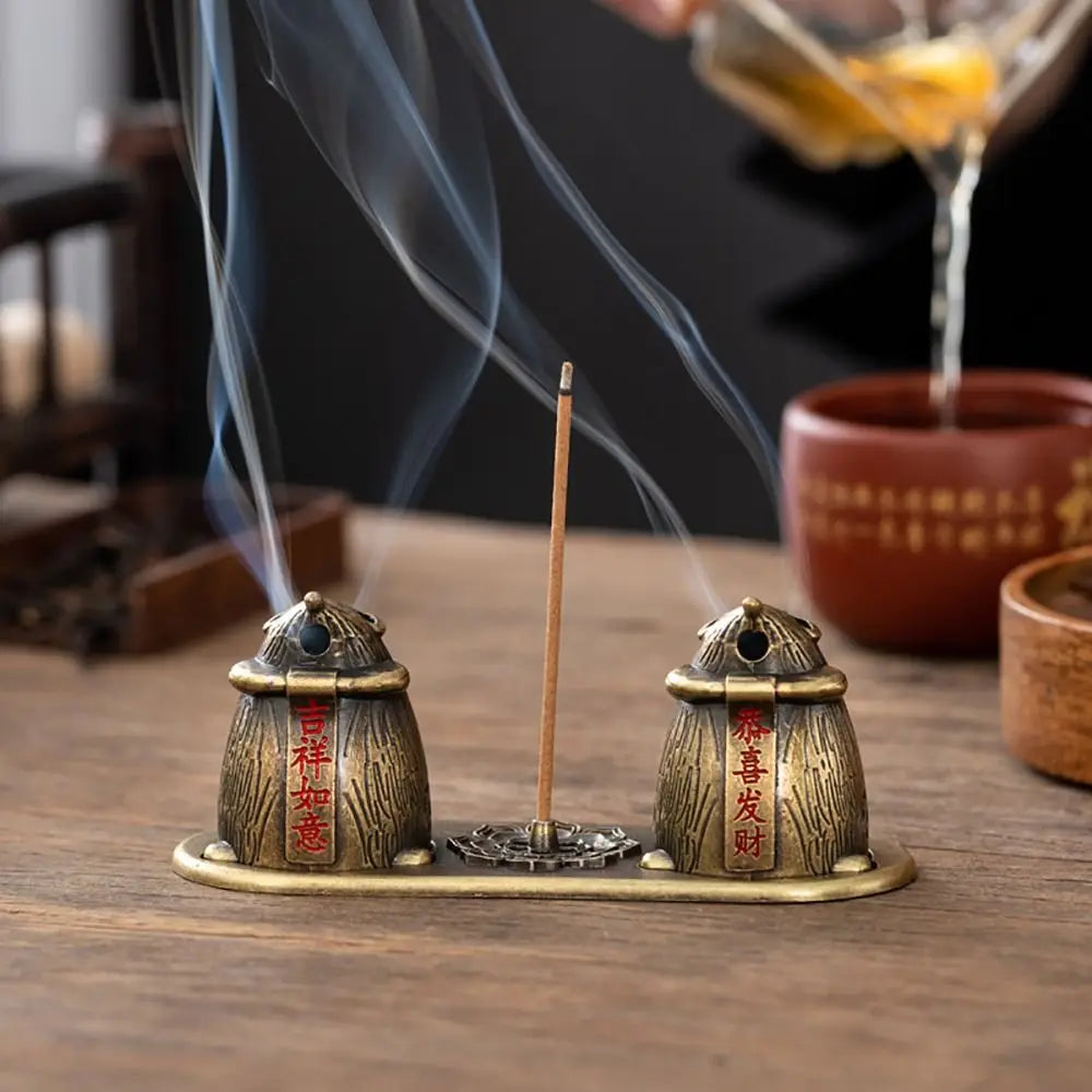New Chinese Style Incense Burner Zinc Alloy Vertical Indoor Aromatherapy Good Symbolism Accessories Incense Burning Gifts