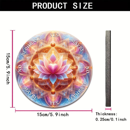 1pc Lotus Pendulum Divination Board Astrology Pendulum Mat with Crystal Ball Flower & Pendulum Swing for Spiritual Meditation