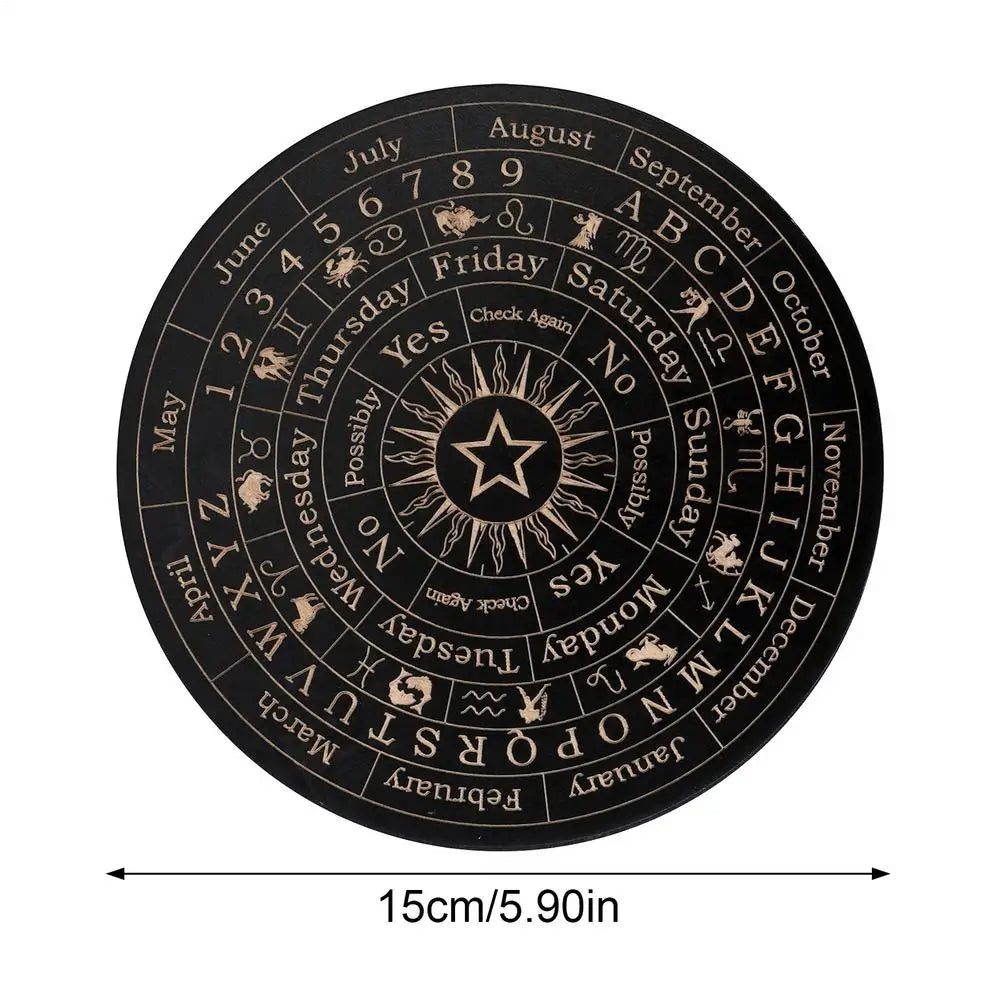 1pcs Wooden Pendulum Board Star Pendulum Board Dowsing Divination Board Energy Carven Plate Healing Meditation Board Ornament