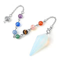 Reiki Healing Pendulum Divination Dowsing Pendulum Healing Chain Natural Stone Hexagon Pyramid Pendant Reiki Pendulum Pendant