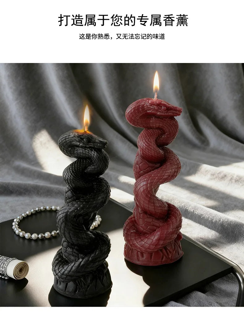 Creative Serpent Candle, Halloween Scented Pillar, Atmospheric Home Decor Свечи И Подсвечники