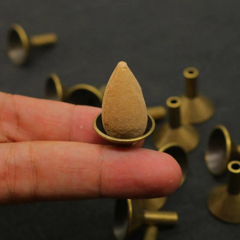 10pcs Mini Incent Stand Storage Metal Holder Burner Cone Coil Backflow Holders Stick Catcher Ash Waterfall Censer Filter
