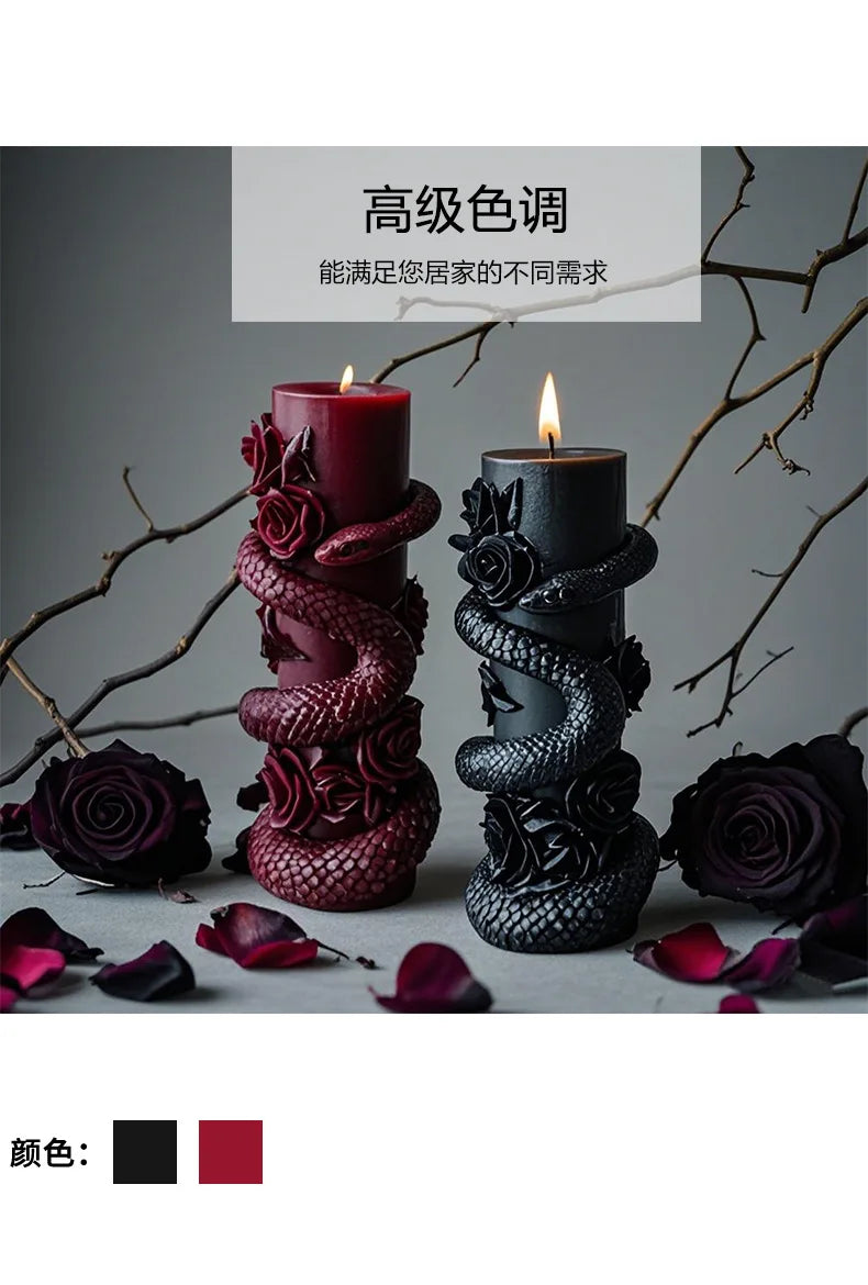 Creative Serpent Candle, Halloween Scented Pillar, Atmospheric Home Decor Свечи И Подсвечники