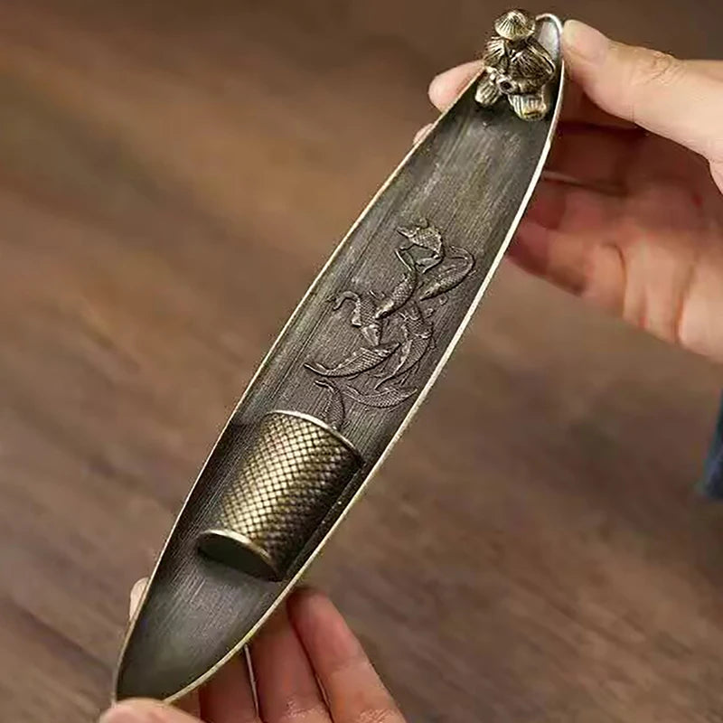 Fashionable Small Boat Incense Burner Fishing Old Man Style Incense Burner Home Indoor Sandalwood Incense Insert Incense Burner