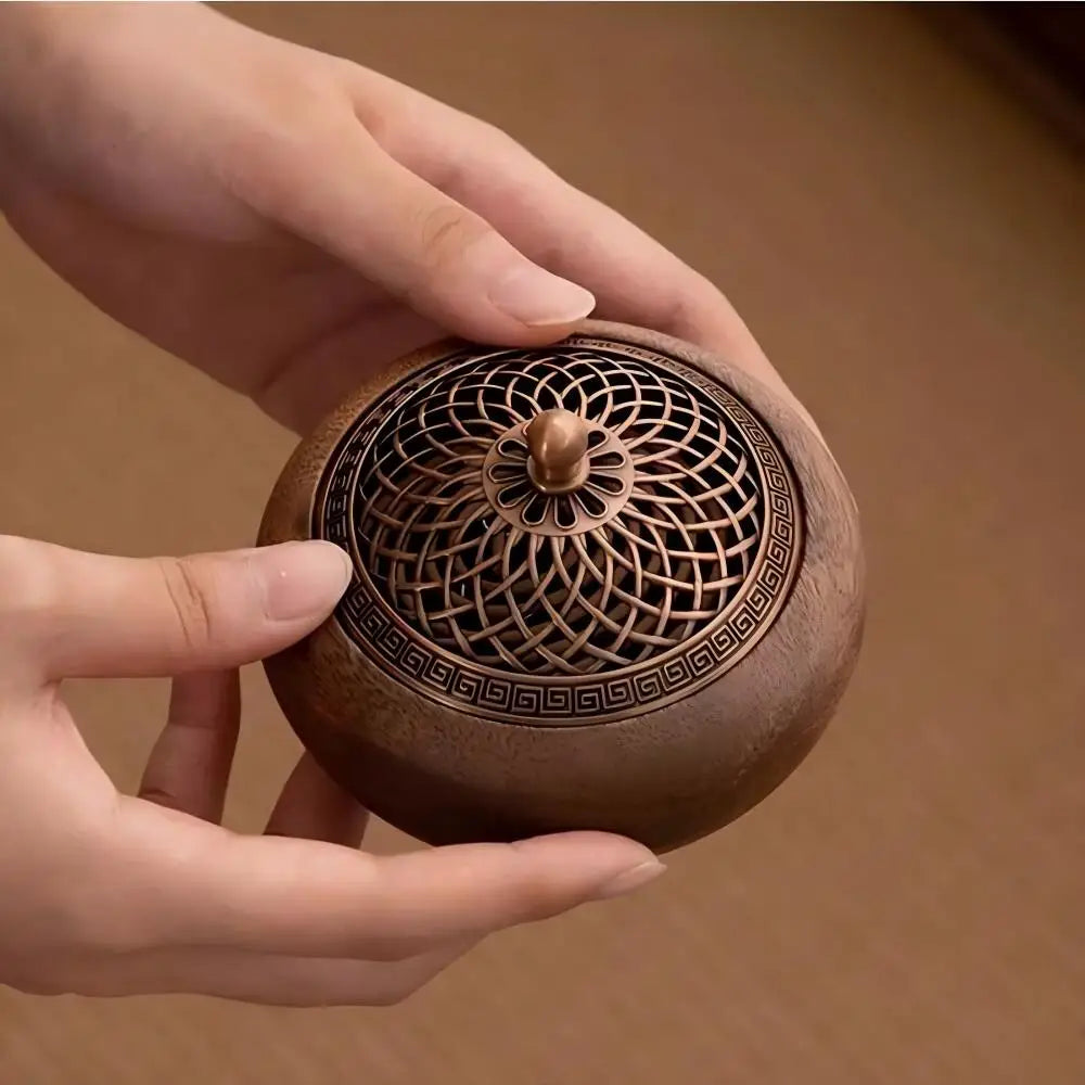 Solid Wood Pan Incense Burner, Indoor Aromatherapy Burner With Sandalwood Incense, Tea Ceremony ,prayer rooms, yoga Decoration