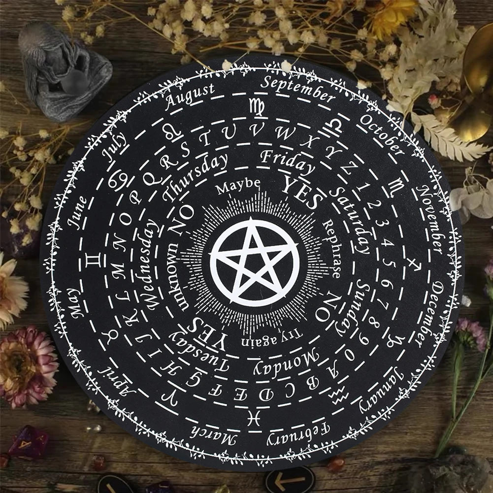 25cm Round Seven Star Array Wooden Pendulum Board Altar Divination Supplies Pine Energy Board Home Ornamental Furnishings Crafts