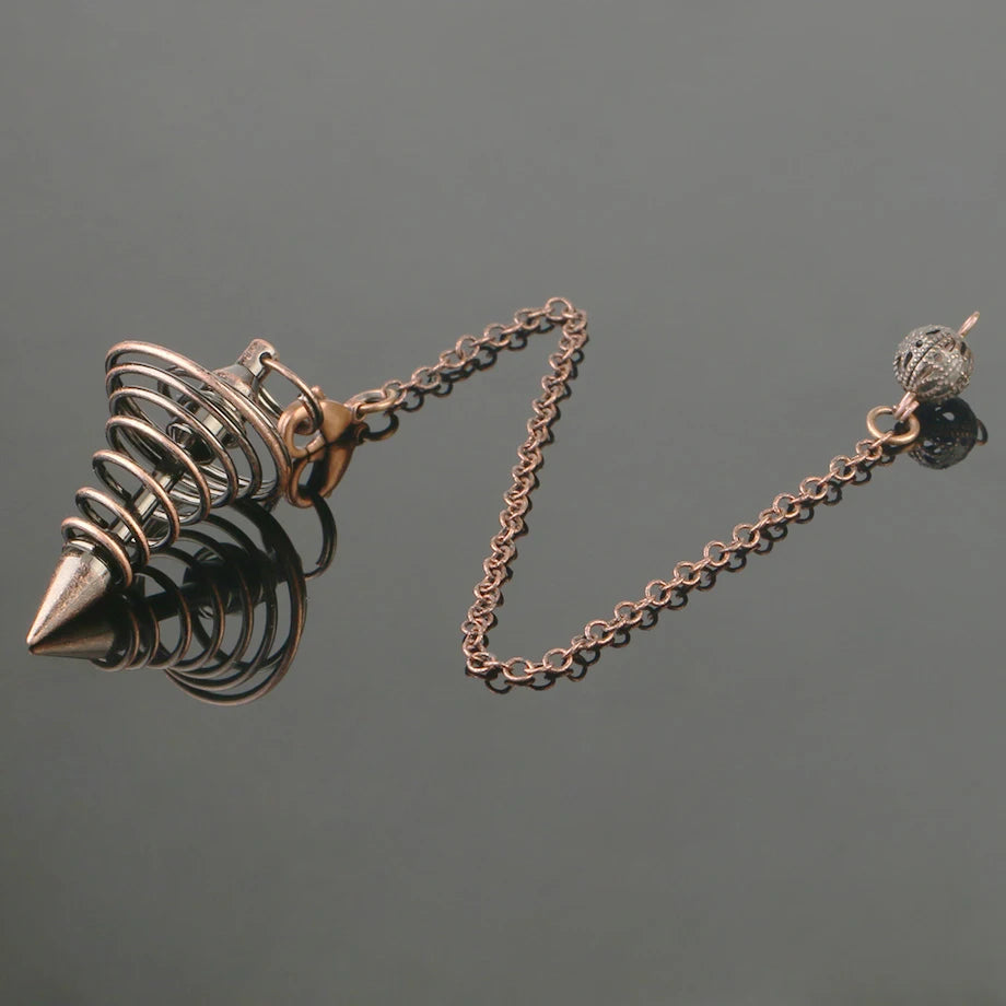 Copper Metal Pendulum for Dowsing Divination Energy Work Meditation Scrying Witchcraft Pendulums Tool Spiritual Pendulos X092