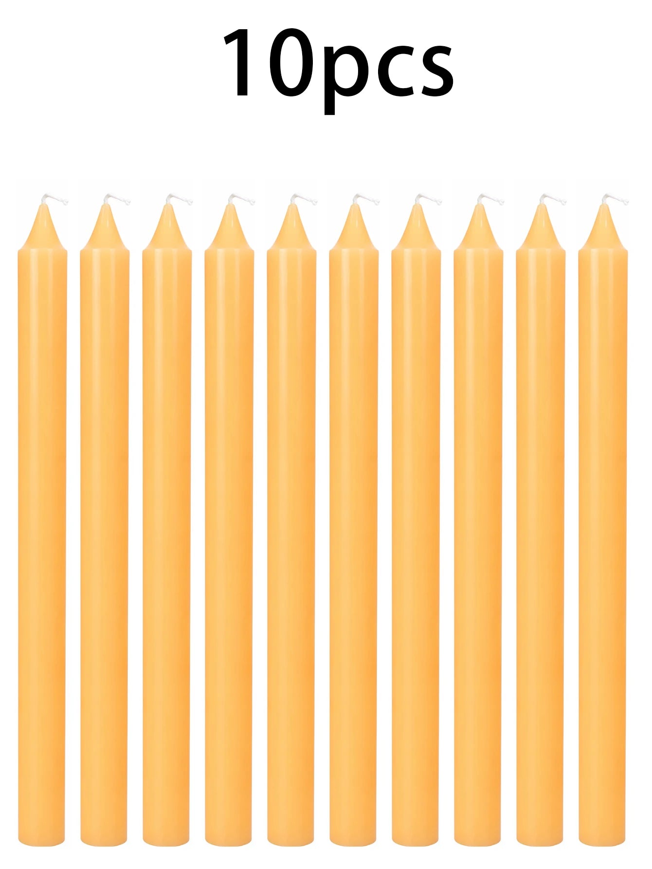 Yellow Long Scented Candle Set, No Black Smoke, Made of Soy Wax, Can Burn for 5 Hours, Suitable for Wedding and Home Decoration