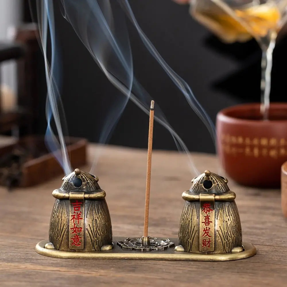 New Chinese Style Incense Burner Zinc Alloy Vertical Indoor Aromatherapy Good Symbolism Accessories Incense Burning Gifts