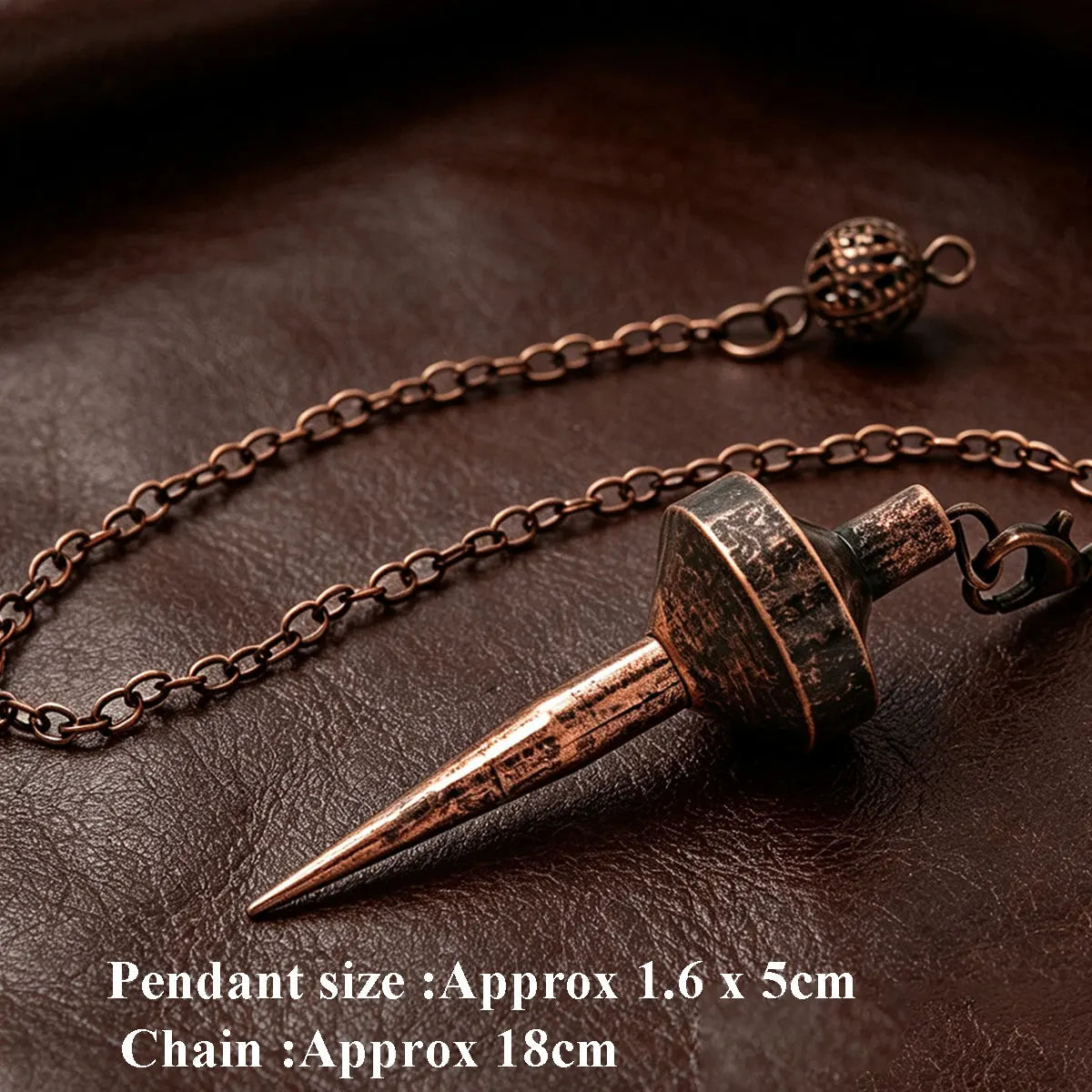 Copper Metal Pendulum for Dowsing Divination Energy Work Meditation Scrying Witchcraft Pendulums Tool Spiritual Pendulos X092
