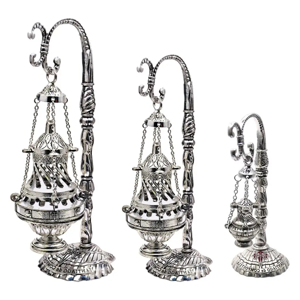 Brûleur d'encens exquis avec couvercle, cendrier d'église, décoration de cassolette