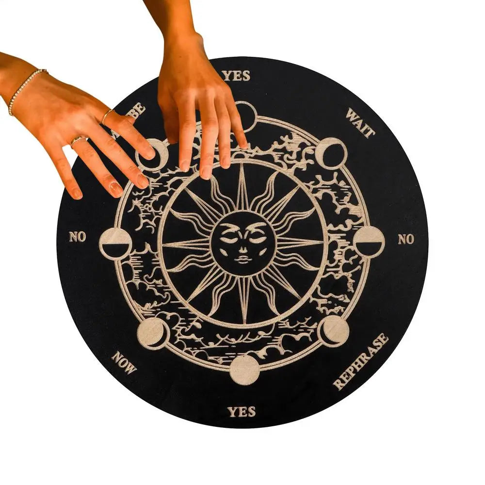 1pcs Wooden Pendulum Board Star Pendulum Board Dowsing Divination Board Energy Carven Plate Healing Meditation Board Ornament
