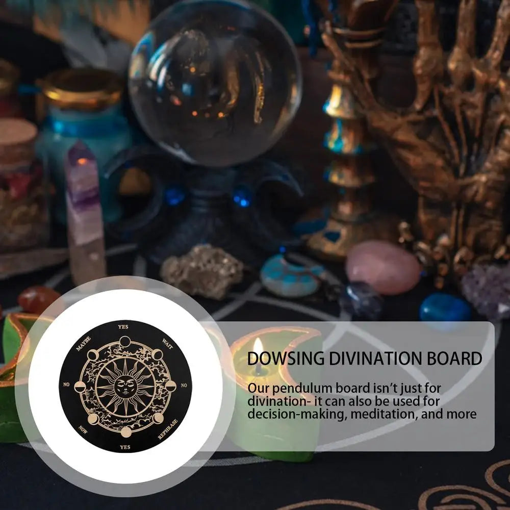 1pcs Wooden Pendulum Board Star Pendulum Board Dowsing Divination Board Energy Carven Plate Healing Meditation Board Ornament