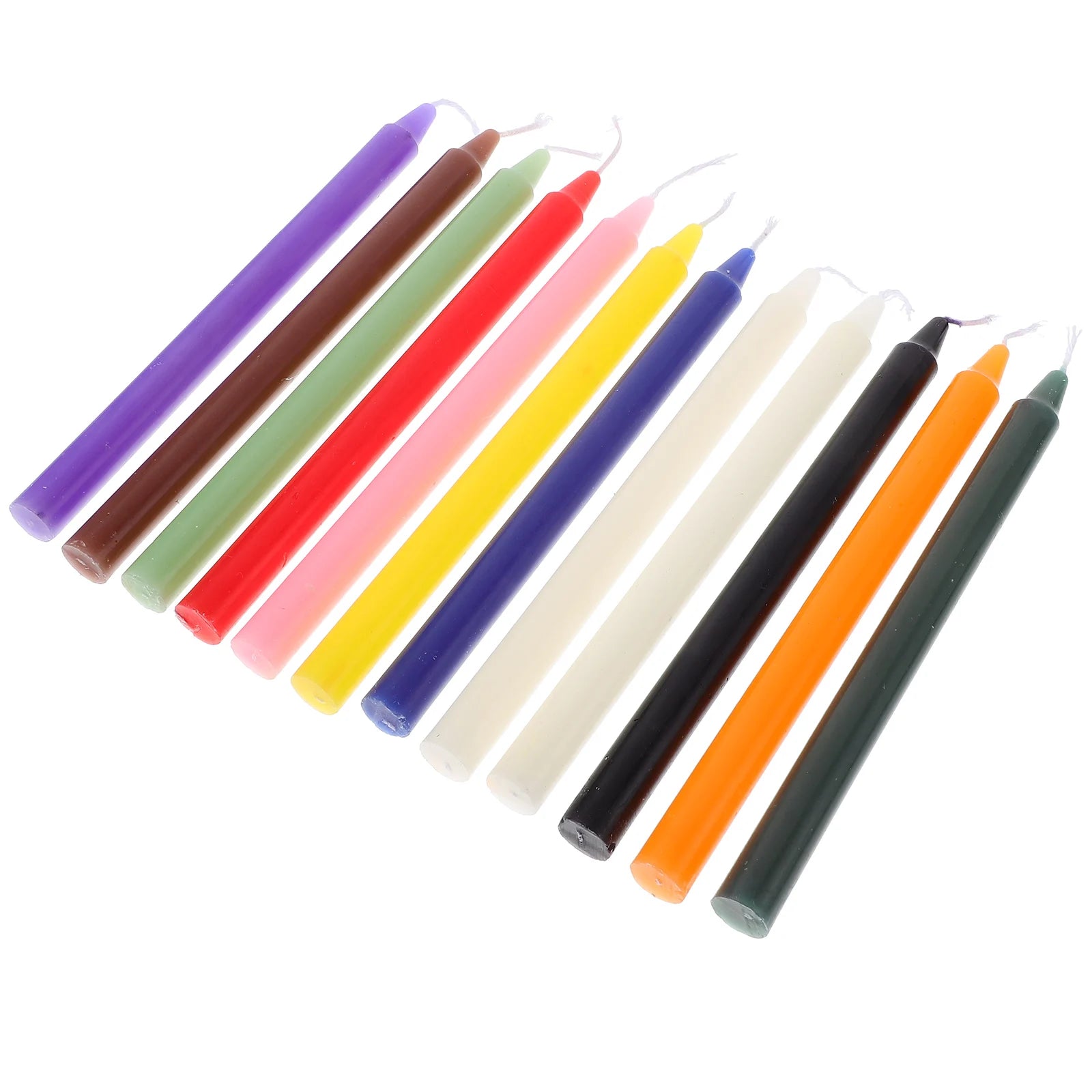 12pcs Taper Candles Household Colored Unscented Dinner Candles For Wedding Long-stem 16cm