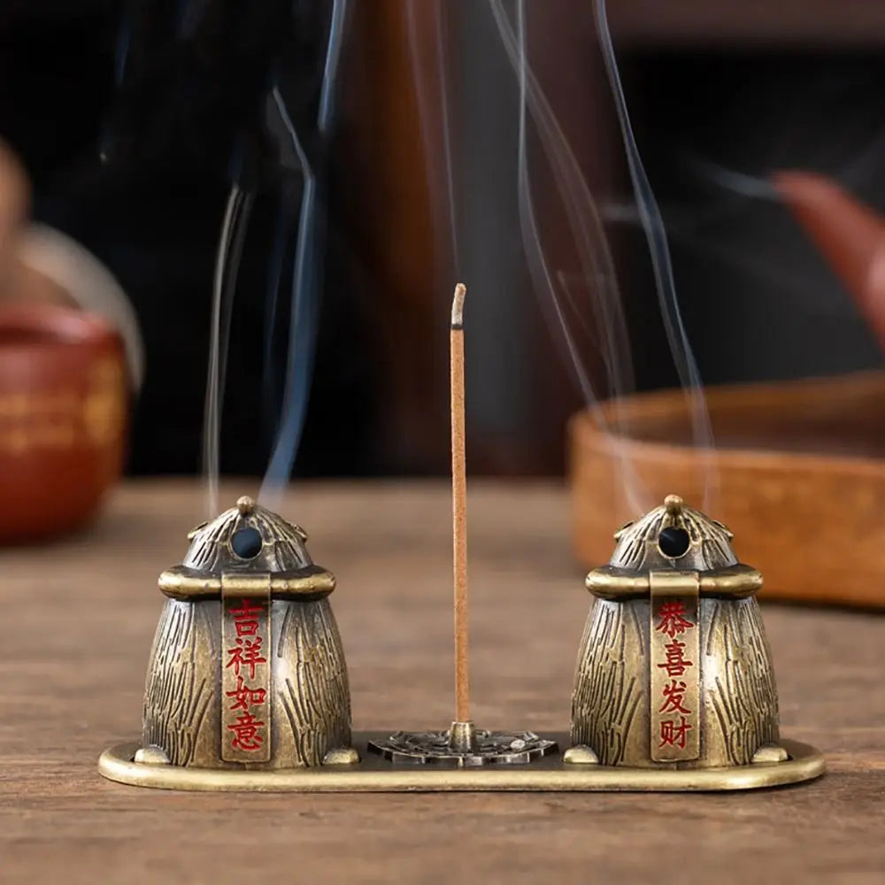 New Chinese Style Incense Burner Zinc Alloy Vertical Indoor Aromatherapy Good Symbolism Accessories Incense Burning Gifts
