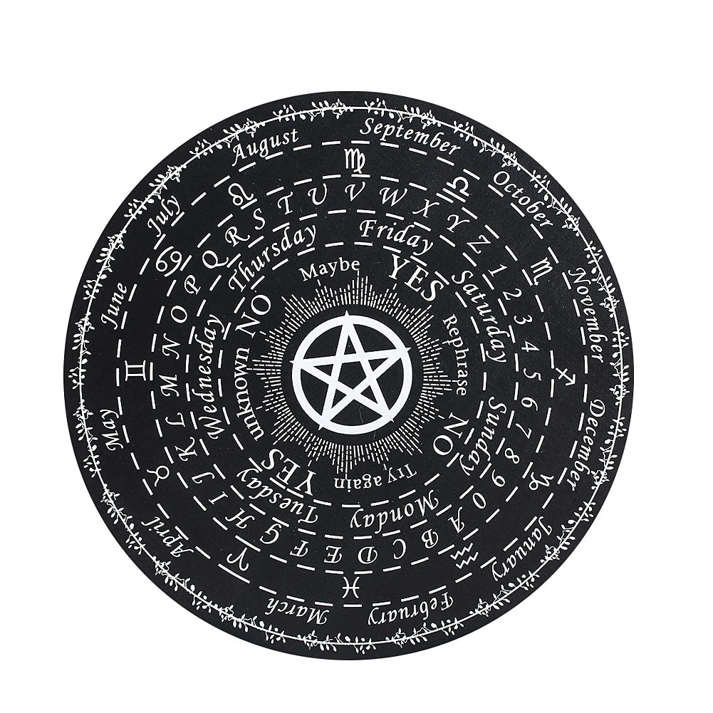 25cm Round Seven Star Array Wooden Pendulum Board Altar Divination Supplies Pine Energy Board Home Ornamental Furnishings Crafts