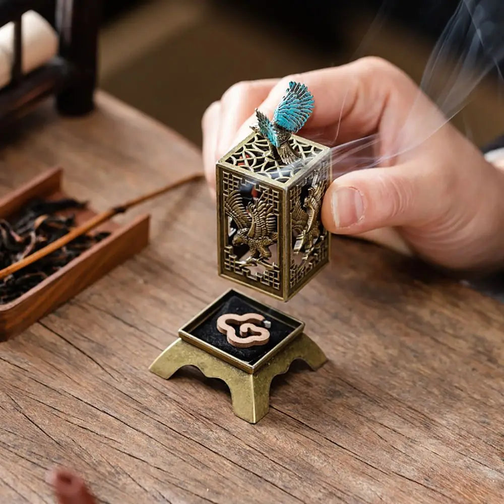 New Chinese Style Incense Burner Zinc Alloy Vertical Indoor Aromatherapy Good Symbolism Accessories Incense Burning Gifts