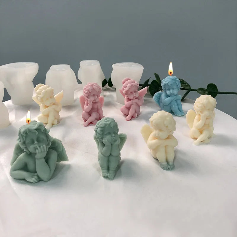 Cute Candles Cupid Angel Scented Candles Ins Small Art Decorative Aromatic Candles Home Fragrant Decoration Posing Props