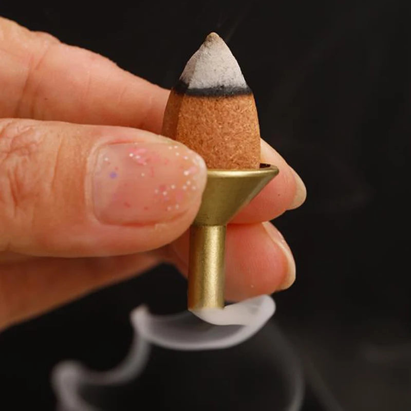 10pcs Mini Incent Stand Storage Metal Holder Burner Cone Coil Backflow Holders Stick Catcher Ash Waterfall Censer Filter
