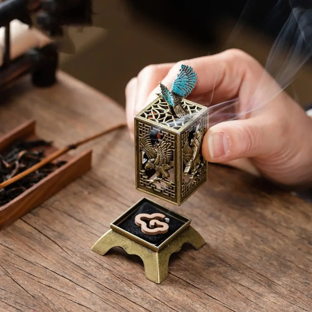 New Chinese Style Incense Burner Zinc Alloy Vertical Indoor Aromatherapy Good Symbolism Accessories Incense Burning Gifts