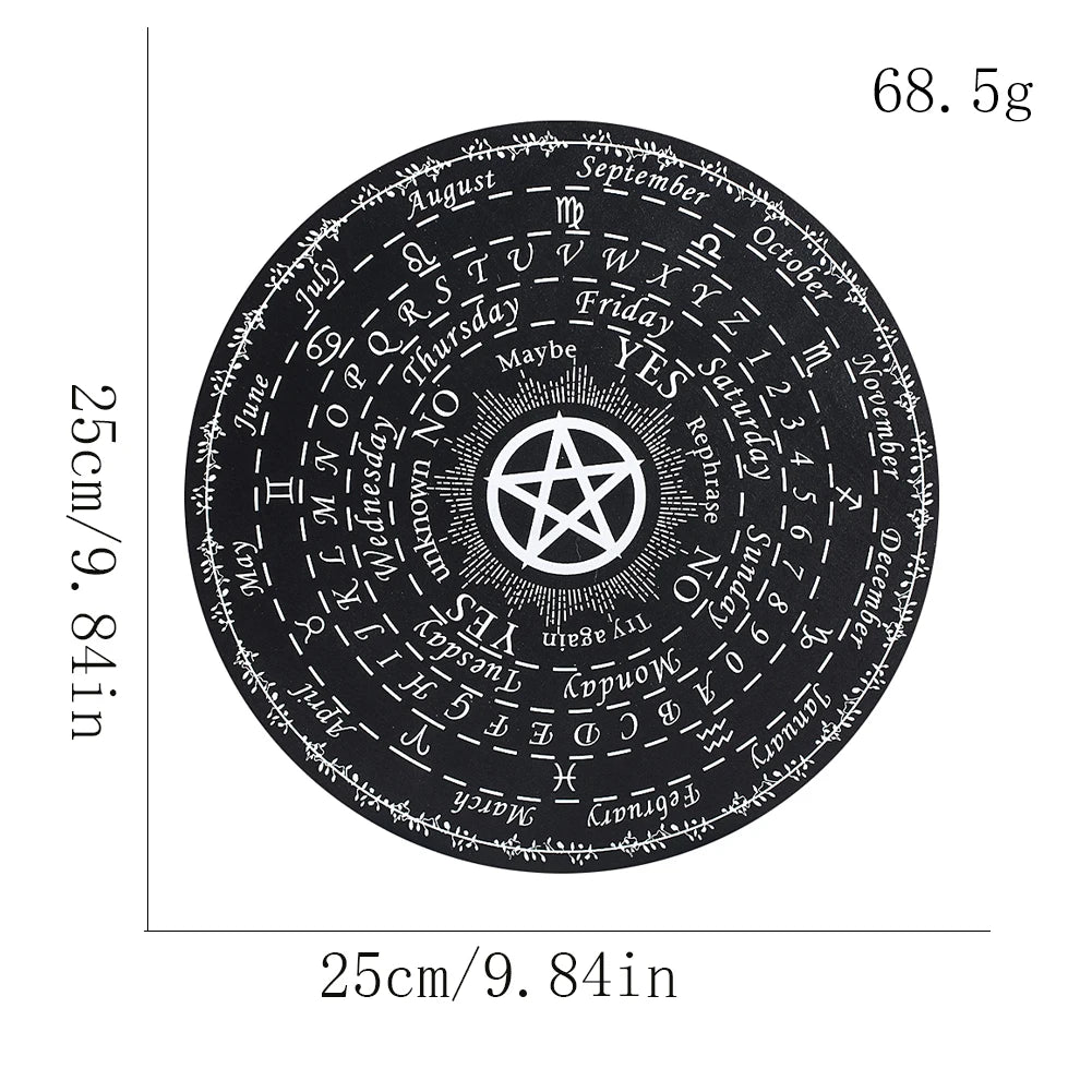 25cm Round Seven Star Array Wooden Pendulum Board Altar Divination Supplies Pine Energy Board Home Ornamental Furnishings Crafts