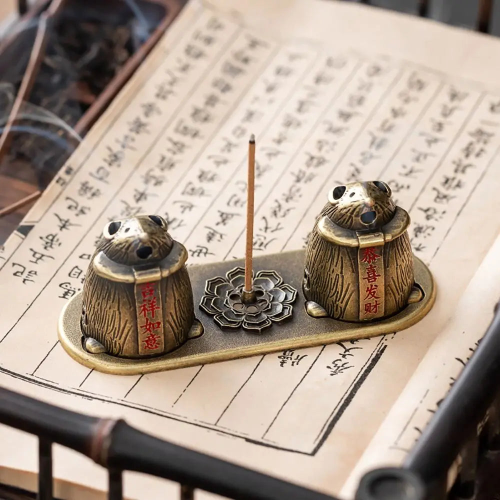 New Chinese Style Incense Burner Zinc Alloy Vertical Indoor Aromatherapy Good Symbolism Accessories Incense Burning Gifts